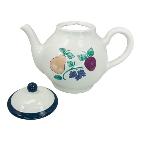 Orchard Medley by Princess House Vintage 80s Ceramic Tea Pot Fruit Pattern - Picture 7 of 10